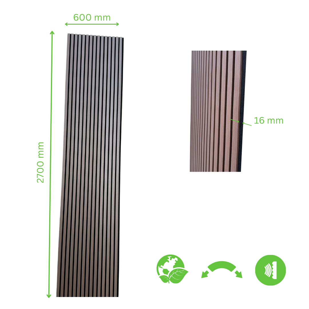 flexible Akustikpaneele - Mittelholz (Dunkel)