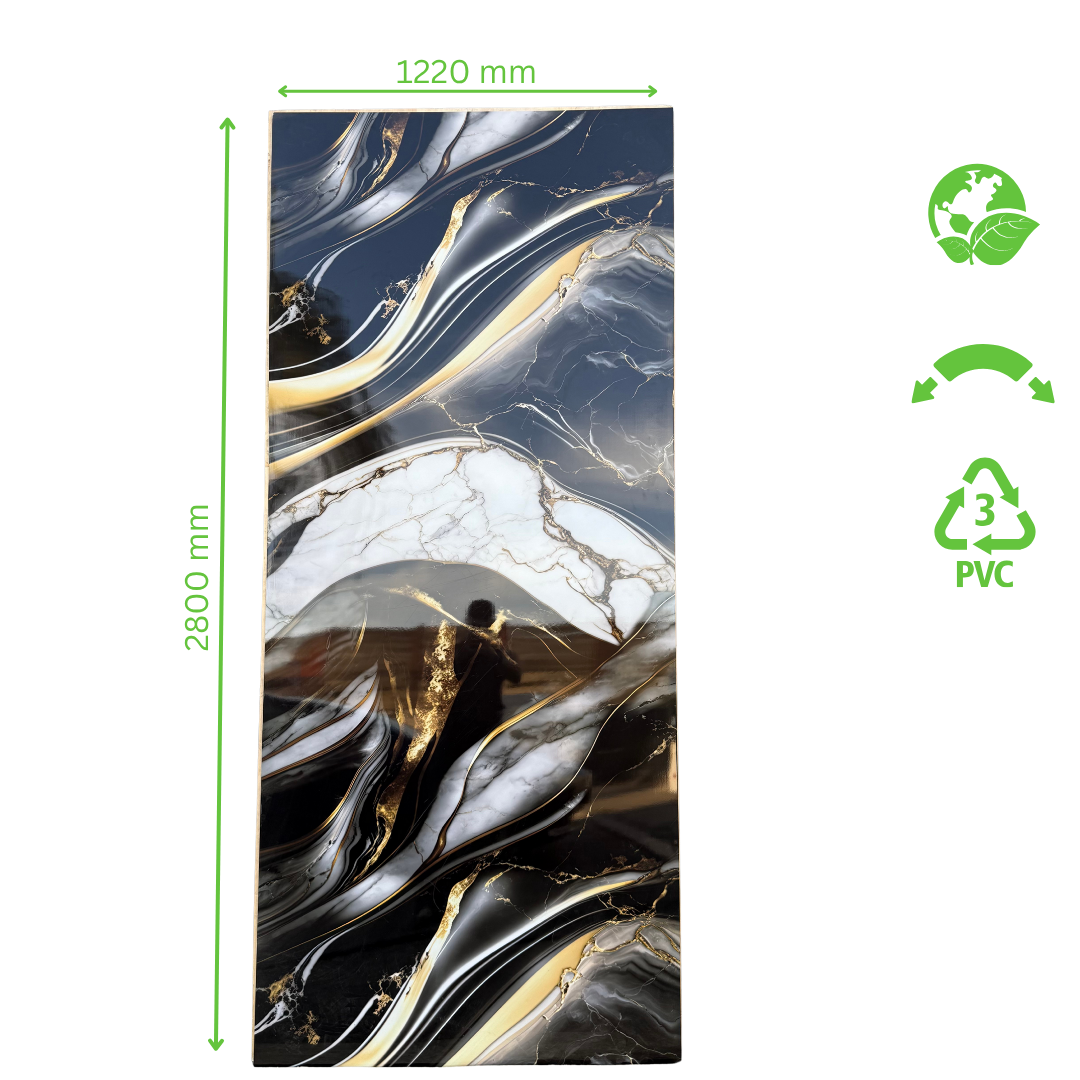 Hochwertige PVC-Platte - Ice Gold Marmor