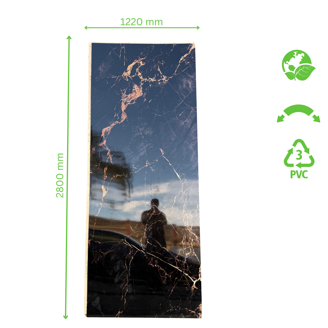 Hochwertige PVC-Platte - Bronze Gold Marmor