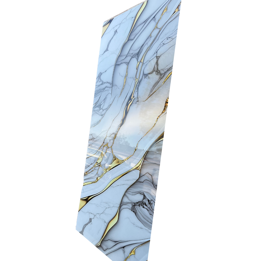 Hochwertige PVC-Platte - Calacatta Gold/Grau Marmor