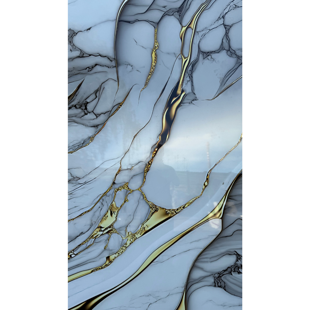 Hochwertige PVC-Platte - Calacatta Gold/Grau Marmor