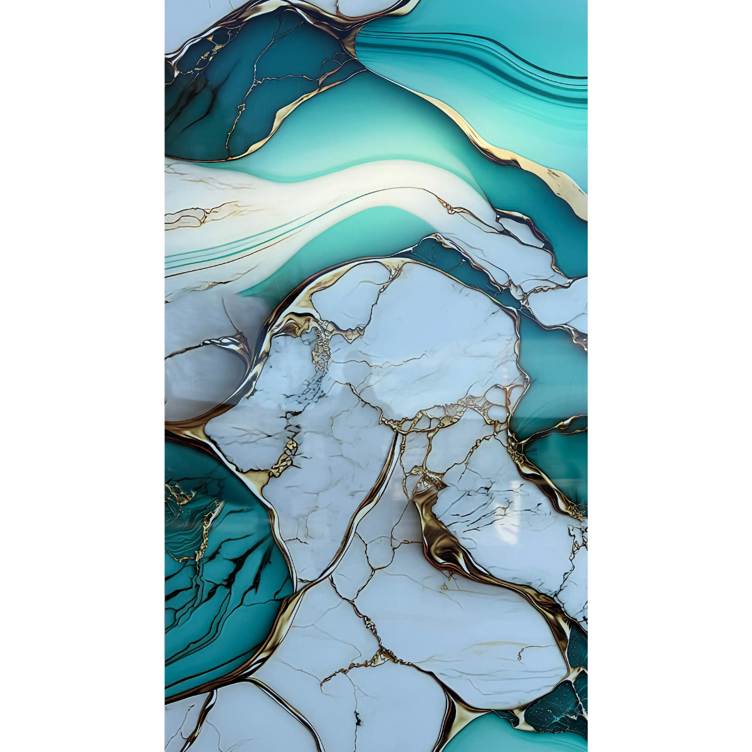 Hochwertige PVC-Platte - Aqua Gold Marmor