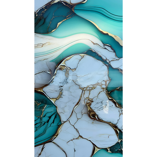 Hochwertige PVC-Platte - Aqua Gold Marmor