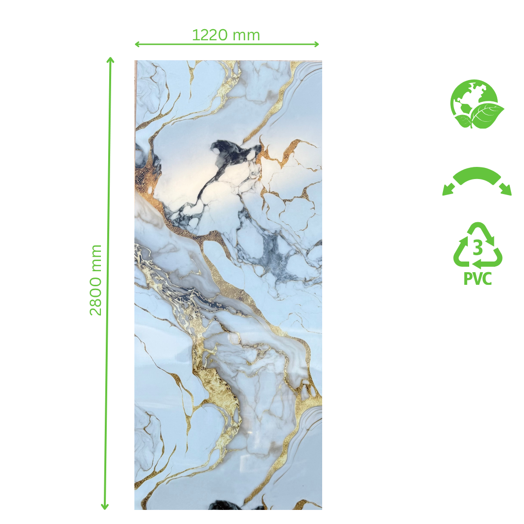 Hochwertige PVC-Platte - Calcatta Gold Wave Marmor