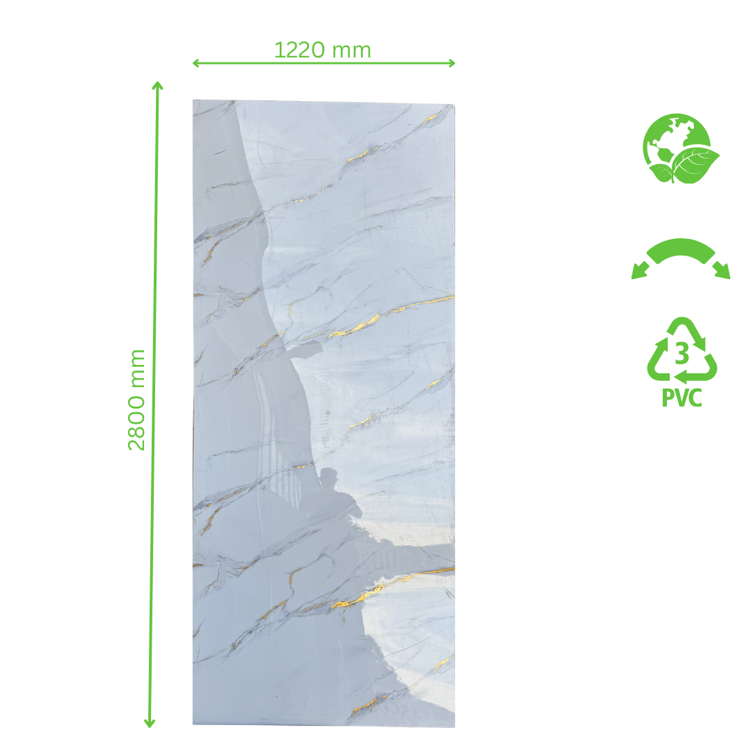 PVC-Platte - White Line Marble