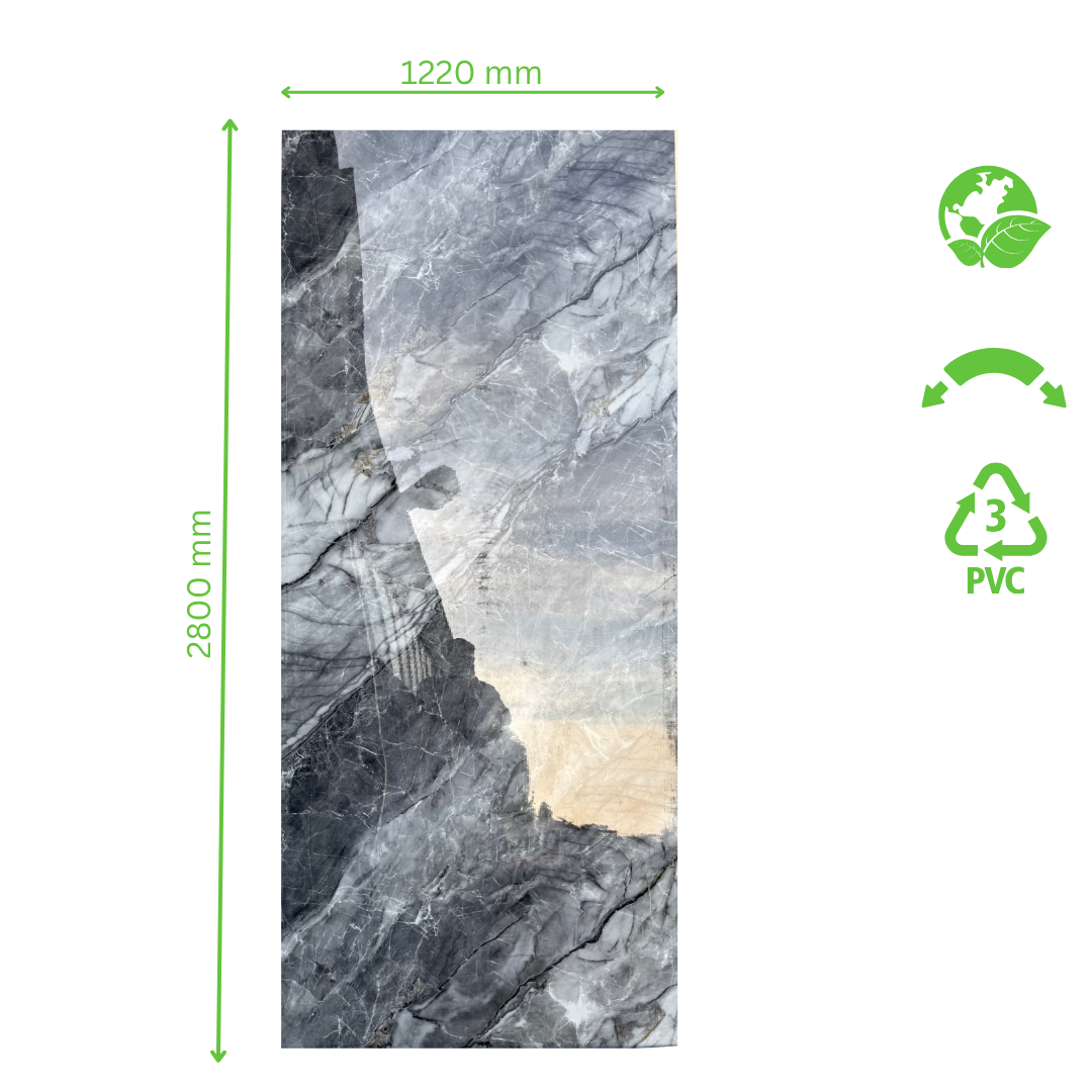 PVC-Platte - Grau Marmor