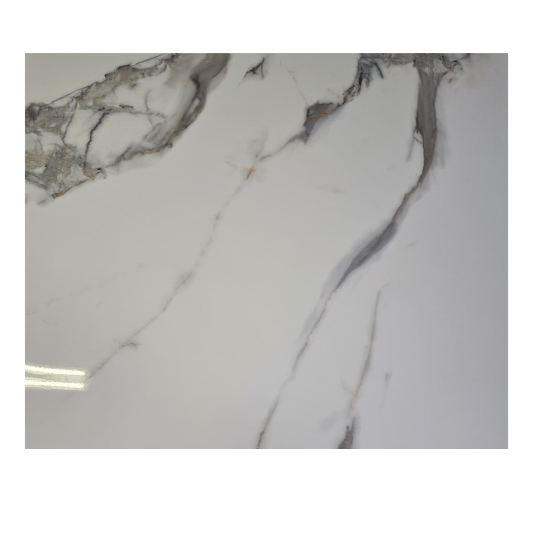 Hochwertige PVC-Platte in Marmoroptik – Breite graue Streifen