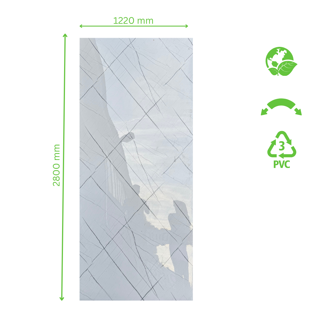 PVC-Platte - White Line Marmor