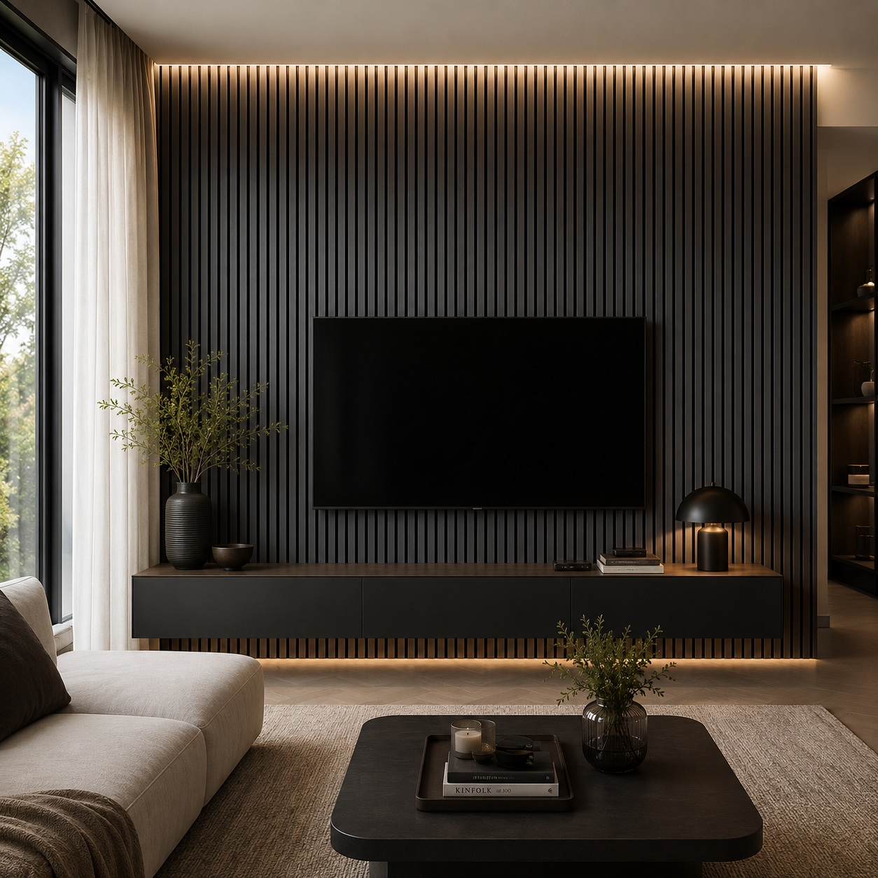 Akustikpaneel Brushed Schwarz