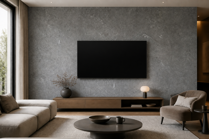 PVC Paneel Beton Grau Struktur im Raum