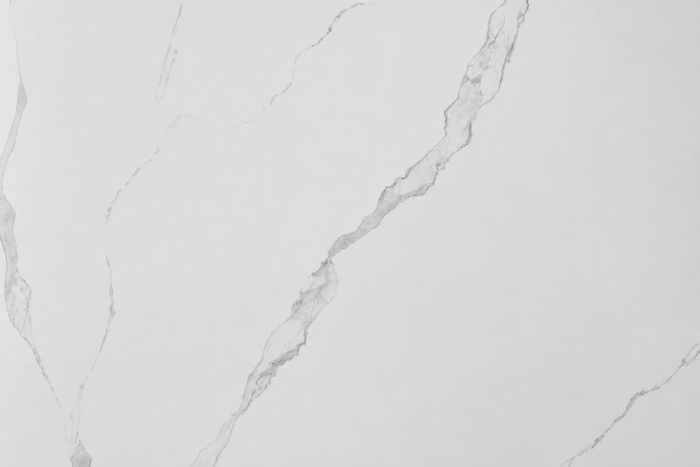 PVC Paneel Marmor Calacatta Weiß Hochglanz Detailaufnahme
