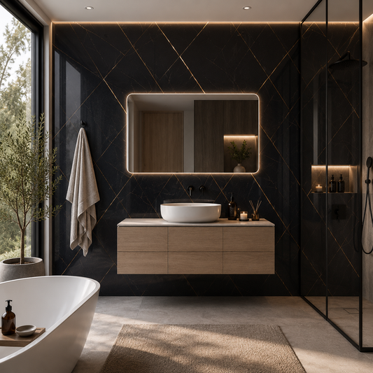 PVC Paneel Marmor Sahara Noir Hochglanz