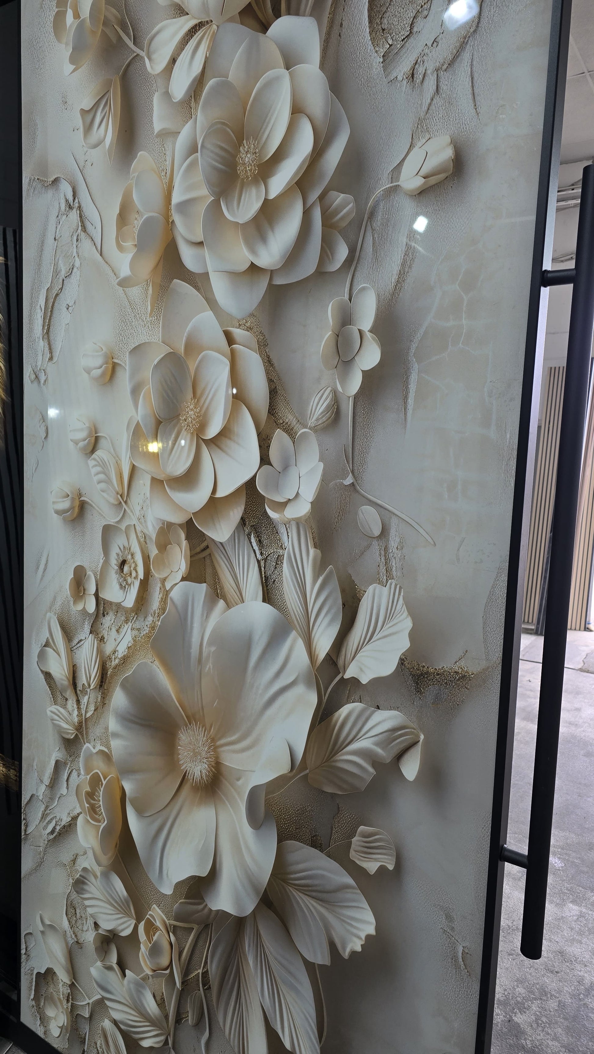 PVC Paneel Blüten Creme Hochglanz
