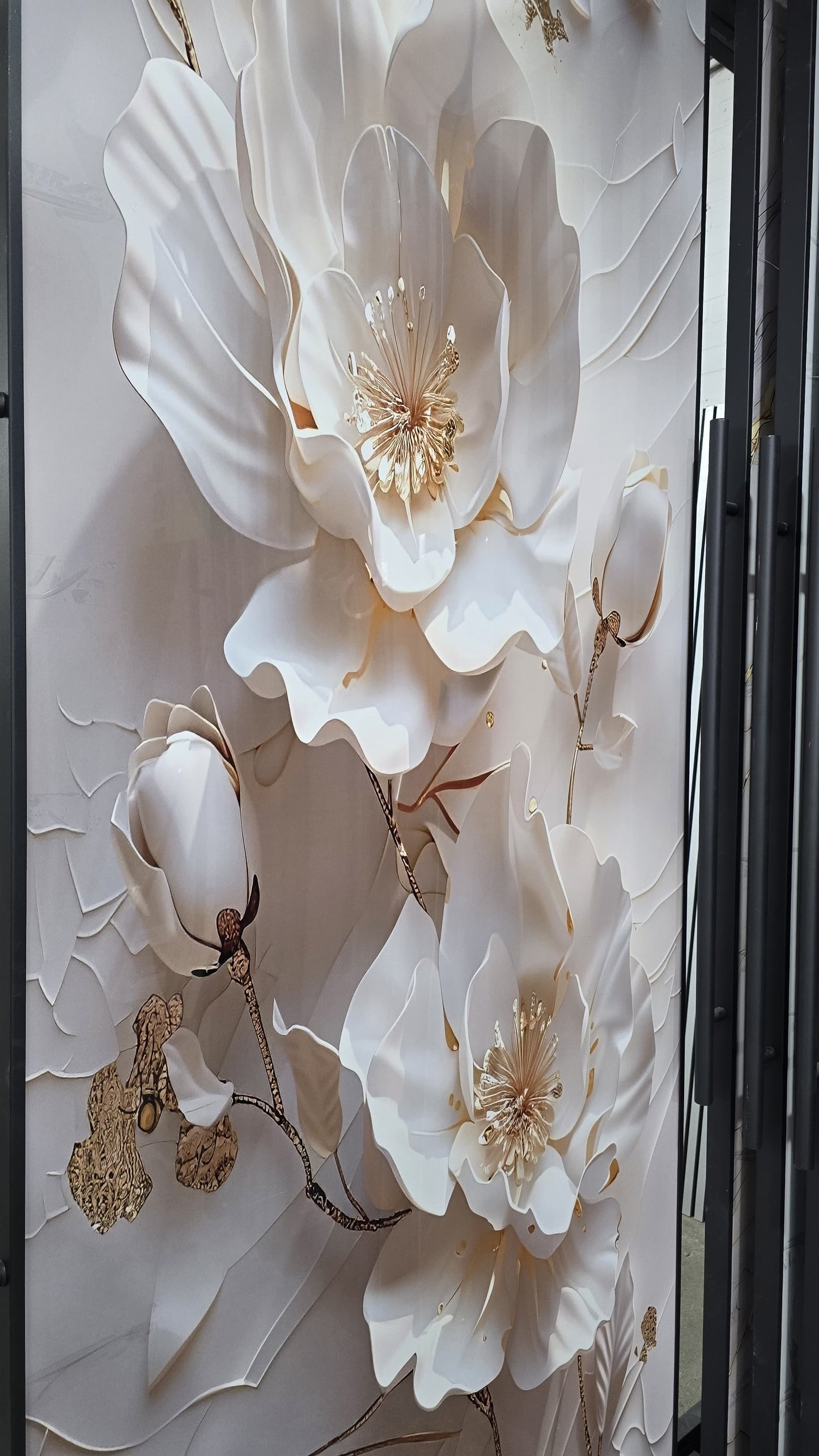 PVC Paneel Magnolie Weiß-Gold Detail