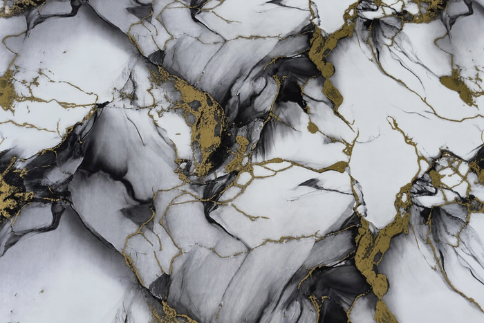 Selbstklebende PVC-Rolle Marmor Weiß-Gold Anthrazit Detailaufnahme