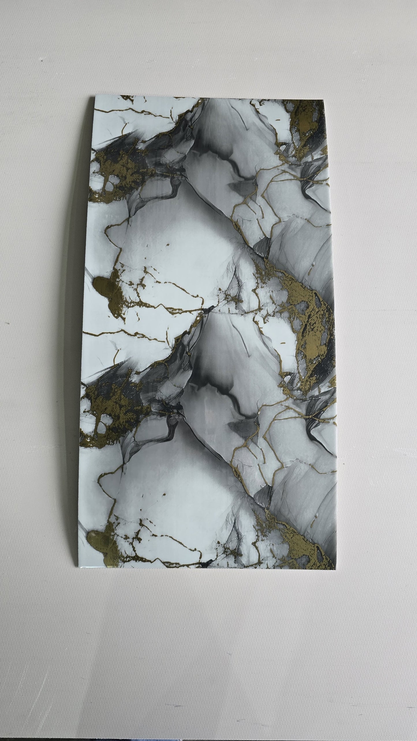 Selbstklebende Marmor-Fliese Grau-Gold