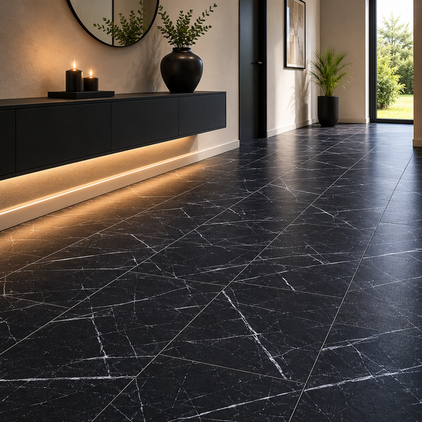 Vinylboden Marmor Schwarz